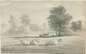 Aldridge - parsonage: desenho de caneta e lavagem, séc. de John Robert Fernyhough