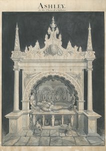 Ashley Church - Ashley Tomb : desenho de caneta e lavagem, nd [?19 cent] (desenho) de John Robert Fernyhough