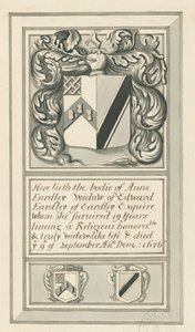 Audley Monuments - &39;Anne Eardley&39;: desenho a caneta e lavagem, sd [ 19º cent] (desenho) de John Robert Fernyhough