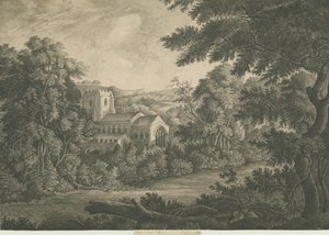 Lichfield - Igreja de St. Chad: desenho com caneta e tinta de John Robert Fernyhough