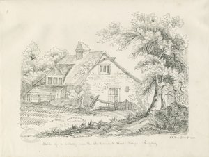 Rugeley - Casa de campo perto da velha Cannock Wood Forges: caneta e desenho a tinta de John Robert Fernyhough