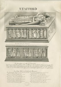Stafford - Monumento Aston na Igreja de Santa Maria: desenho em sépia, séc. XIX de John Robert Fernyhough