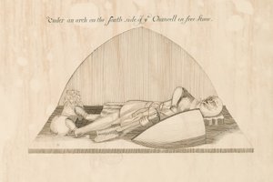 Igreja Swynnerton - Efígie: desenho a caneta e tinta, sd [séc. XIX] de John Robert Fernyhough