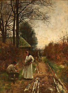 Juntando Lenha (óleo sobre tela)