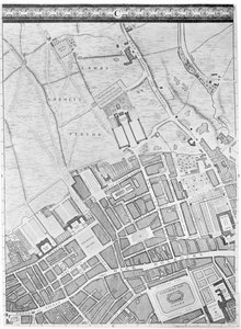 Um mapa de Bloomsbury e Holborn, Londres, 1746