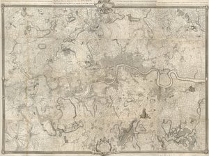 Um levantamento exato das cidades de Londres, Westminster, ye Borough of Southwark, e o país perto da rodada de dez milhas de John Rocque