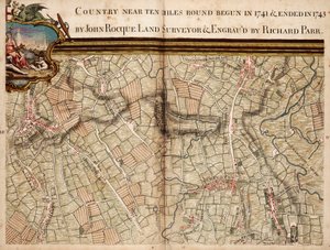 Mapa de Highgate, Kentish Town, Holloway, Tottenham e Newington de John Rocque