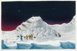 North Hendon, Chalés de Neve dos Boothians, de &39;Narrativa de uma Segunda Viagem em Busca de uma Passagem Noroeste (1829-33)&39;, de Sir John Ross (1777-1836), gravada por William Say (1768-1834)
