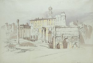 Uma janela do Palazzo Tolomei, Siena, mostrando a rude e assimétrica colocação de pedras maciças, 25 - 27 de junho de 1870 (aguarela e bodycolour sobre grafite em papel azul wove) de John Ruskin