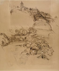 Friburgo, Suíça: Esboço da caneta, Julho ou Agosto - Setembro de 1856 de John Ruskin