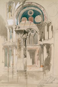 Parte da Basílica de São Marcos, Veneza: Esboço depois da chuva, 27 de maio de 1846 de John Ruskin