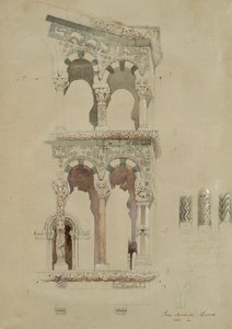 Parte da fachada da Igreja destruída de San Michele em Foro, Lucca, como apareceu em 1845, Ma de John Ruskin