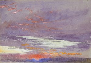Estudo do amanhecer: nuvens roxas, março de 1868 de John Ruskin