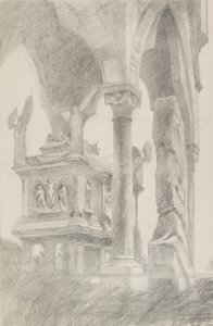 Estudo do túmulo de Mastino II della Scala em Verona, c1869. de John Ruskin