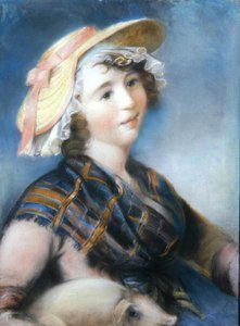 Menina com Porco (pastel)