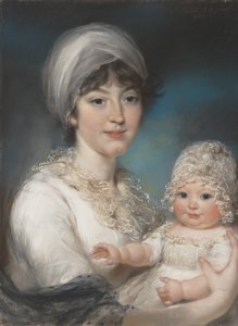 Sra. Robert Shurlock Henrietta Ann Jane Russell, 1775-1849 e Sua Filha Ann, 1801.
