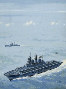 HMS Invincible (guache sobre papel) de John S. Smith