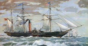 Britannia de Samuel Cunard (litografia a cores)