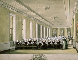 A sala de jantar das meninas do Foundling Hospital, 1773