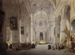 O interior da igreja de St. Sulpice, Paris,