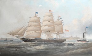 O navio Utinia ao largo de Tynemouth de John Scott