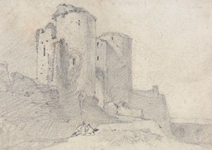 Castelo de Beeston, Cheshire: entrada do castelo de John Sell Cotman