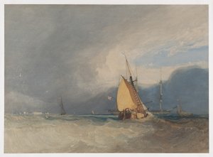 Barcos ao largo da costa, tempestade a aproximar-se de John Sell Cotman
