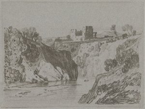 Castelo Acima de um Desfiladeiro Rochoso de John Sell Cotman