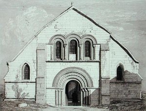 Igreja de LEry, perto de Pont de LAche, publicada em 1820 de John Sell Cotman