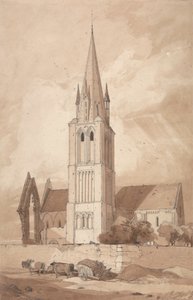 Igreja Douvres, Normandia de John Sell Cotman