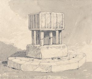 Fonte na Igreja de Caister, Norfolk de John Sell Cotman