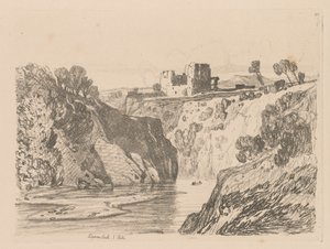 Liber Studiorum: Placa 27, Castelo de Kilgarren, N. Wales, 1838. de John Sell Cotman
