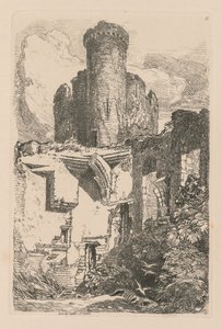 Estudos estão livres da placa 31, Conway Castle, N. Wales de 1838. de John Sell Cotman