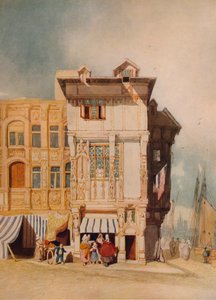 Casas antigas, com figuras, c1836 de John Sell Cotman