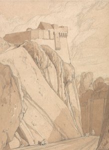 Parte das antigas fortificações em Saint Lo, Normandia de John Sell Cotman