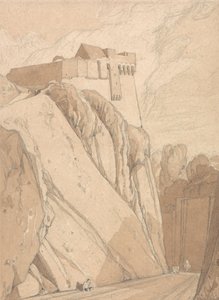 Parte das antigas fortificações de Saint Lo, Normandia de John Sell Cotman