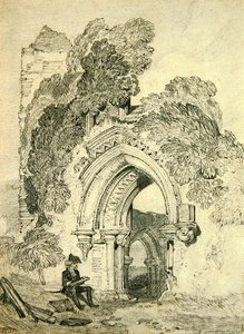 Ruína Românica (lápis sobre papel) de John Sell Cotman