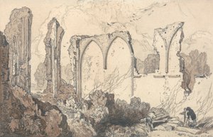 Ruína atrás da Escola Livre, Thetford, Suffolk de John Sell Cotman