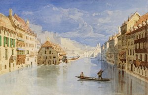 A cidadela acima de Namur, Bélgica, vista do rio Sambre de John Sell Cotman