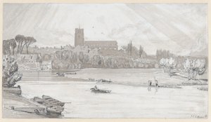 A cidade de Beccles vista da ponte, Suffolk de John Sell Cotman