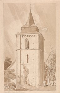 Torre da igreja da aldeia de Saint Maclou, Normandia de John Sell Cotman