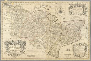 Kent, efetivamente levantada e delineada por John Seller, c.1680 (gravura)