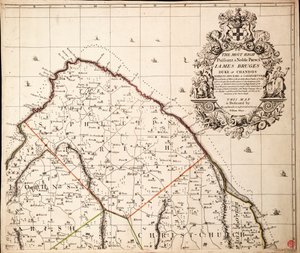 Um mapa novo e exato da ilha de Barbados na América de acordo com o levantamento feito nos anos 1717 a 1721 por William Mayo