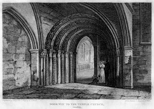 Entrada para a Igreja do Templo, Londres, 1815.