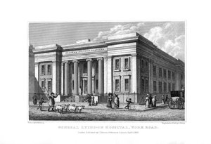 Hospital Geral deitado, York Road, Lambeth, Londres, 1830.