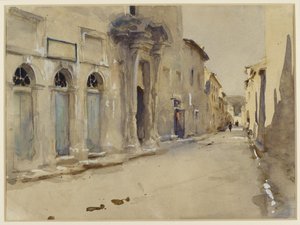 Uma rua na Espanha (aquarela sobre grafite com toques de bodycolour) de John Singer Sargent