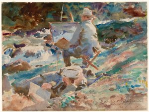 Um artista em seu cavalete de John Singer Sargent