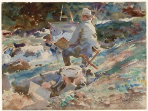Um artista no seu cavalete de John Singer Sargent