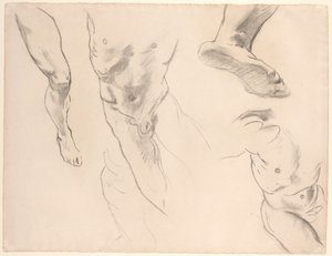Estudos de figuras de um jovem nu de John Singer Sargent