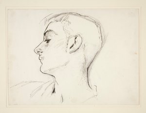 Cabeça de um jovem no perfil de John Singer Sargent